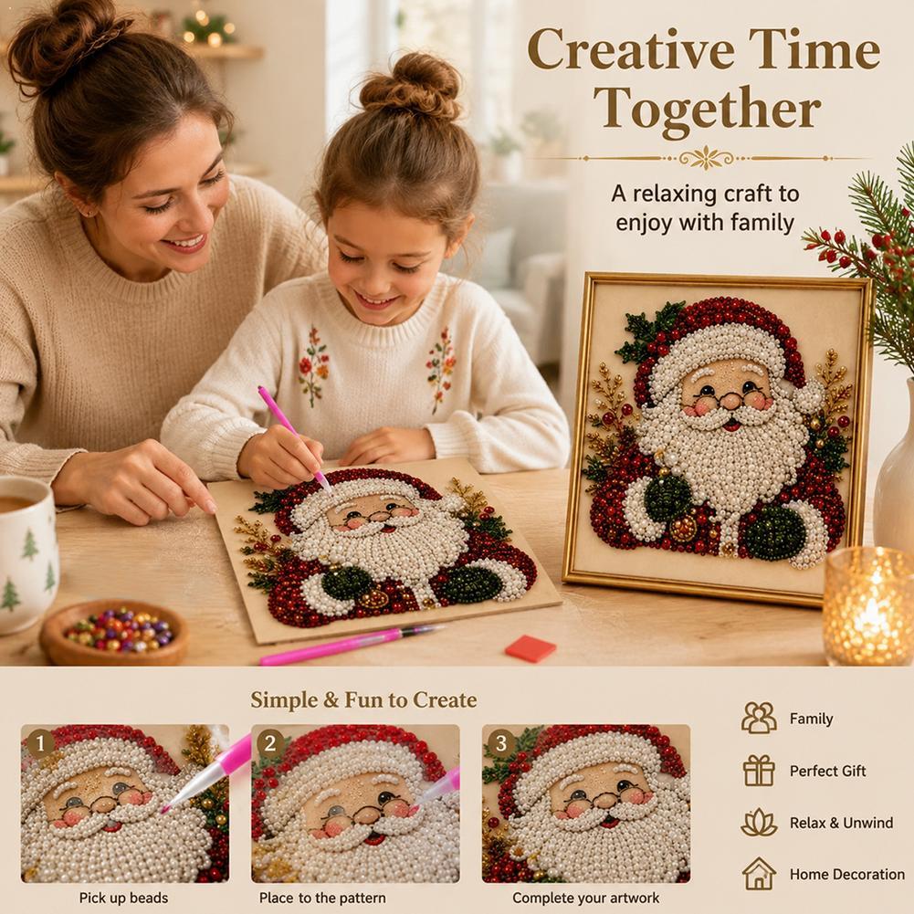 Embroidery Xmas Decorations - Kit de Arte con Perlas de