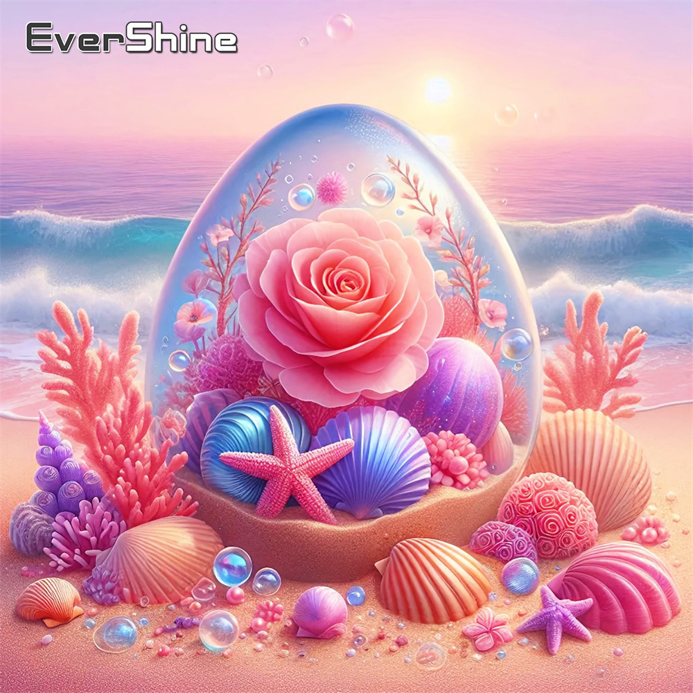Embroidery Egg - EverShine Pintura de Diamantes Paisaje Marino,