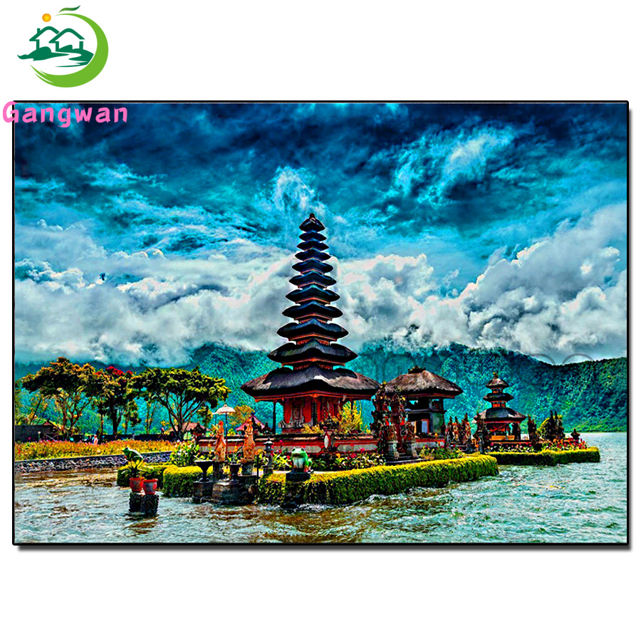 Embroidery Bali - Pintura de diamantes de construcción escénica,