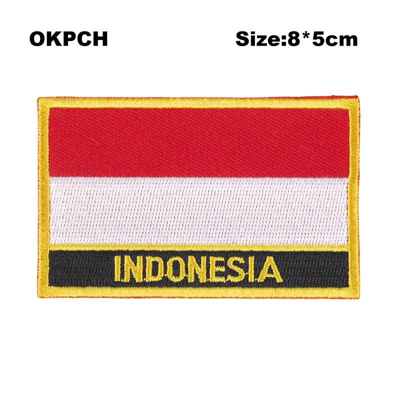 Embroidery In Indonesia - Parches bordados de bandera de Indonesia,
