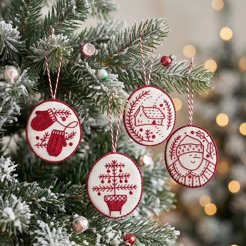 Embroidery Xmas Decorations - Kit de bordado navideño para principiantes