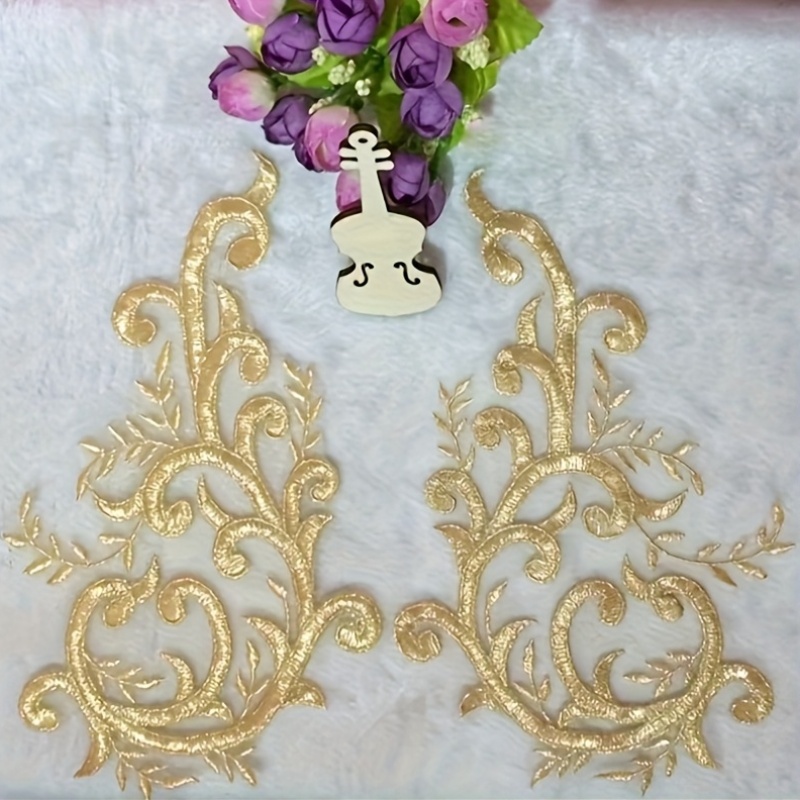 Embroidery Web - 2 pares de apliques de encaje