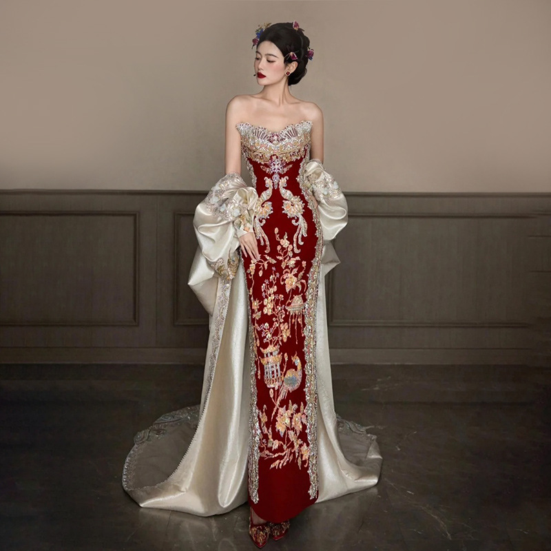 Vestido de Novia Chino Xiuhe 2 - Embroidery In Indonesia reseña y precio