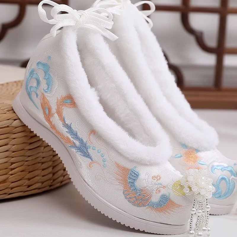 Zapatos Hanfu de invierno para - Embroidery White reseña y precio
