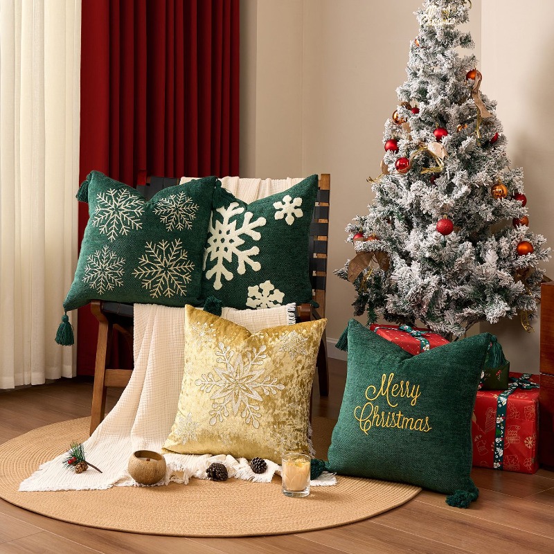 Funda de Cojín con Diseño de C - Embroidery Xmas Decorations reseña y precio