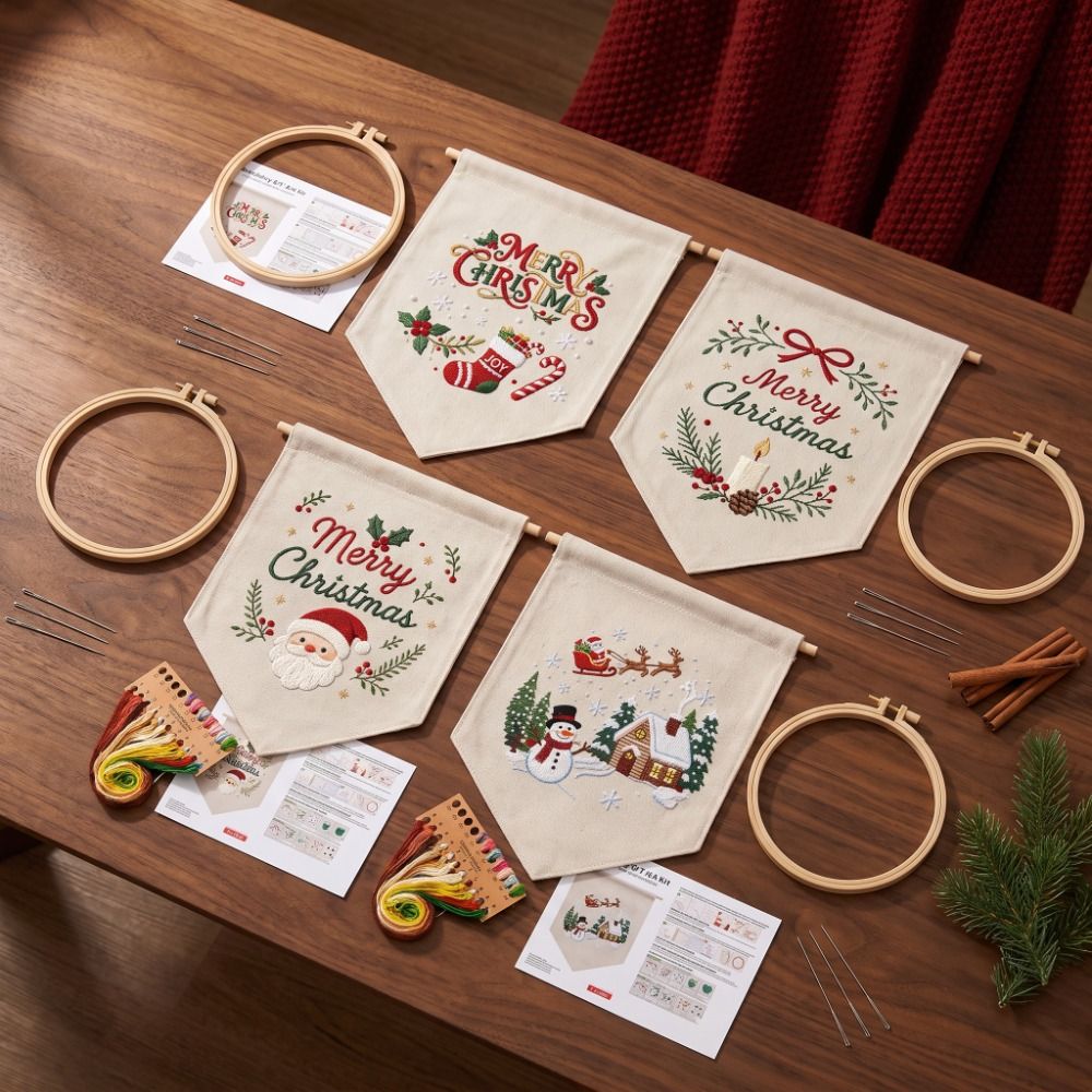 Kit de bordado navideño hecho  - Embroidery Xmas Decorations reseña y precio
