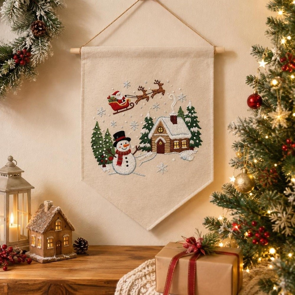 Kit de bordado navideño hecho  - Embroidery Xmas Decorations reseña y precio