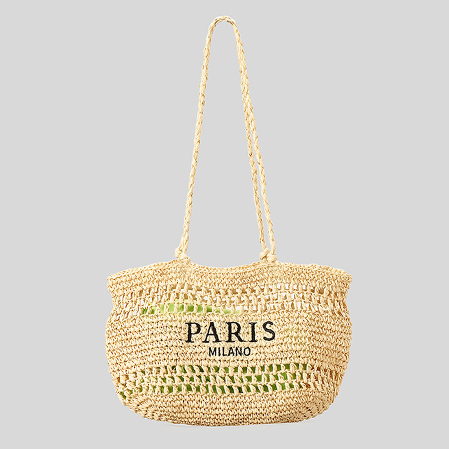Bolso de mano informal de paja - Embroidery Bali reseña y precio