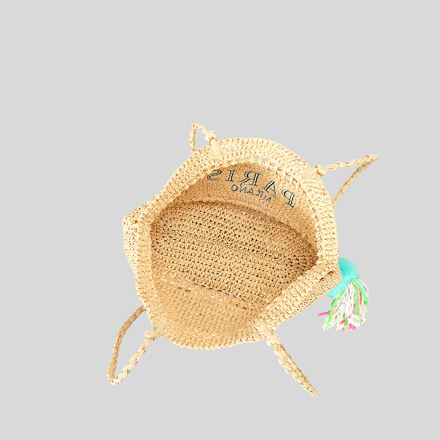 Bolso de mano informal de paja - Embroidery Bali reseña y precio