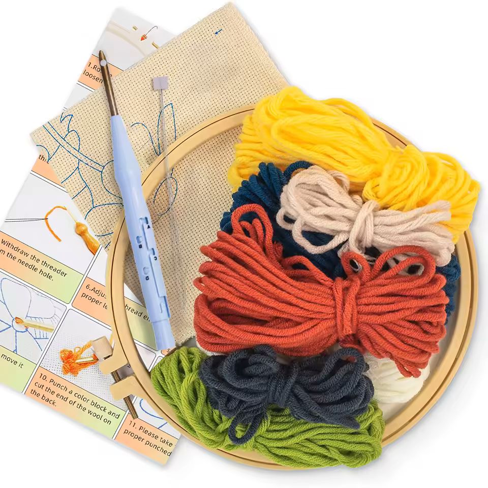 Kits de bordado Punch Needle D - Embroidery Hoop Square reseña y precio
