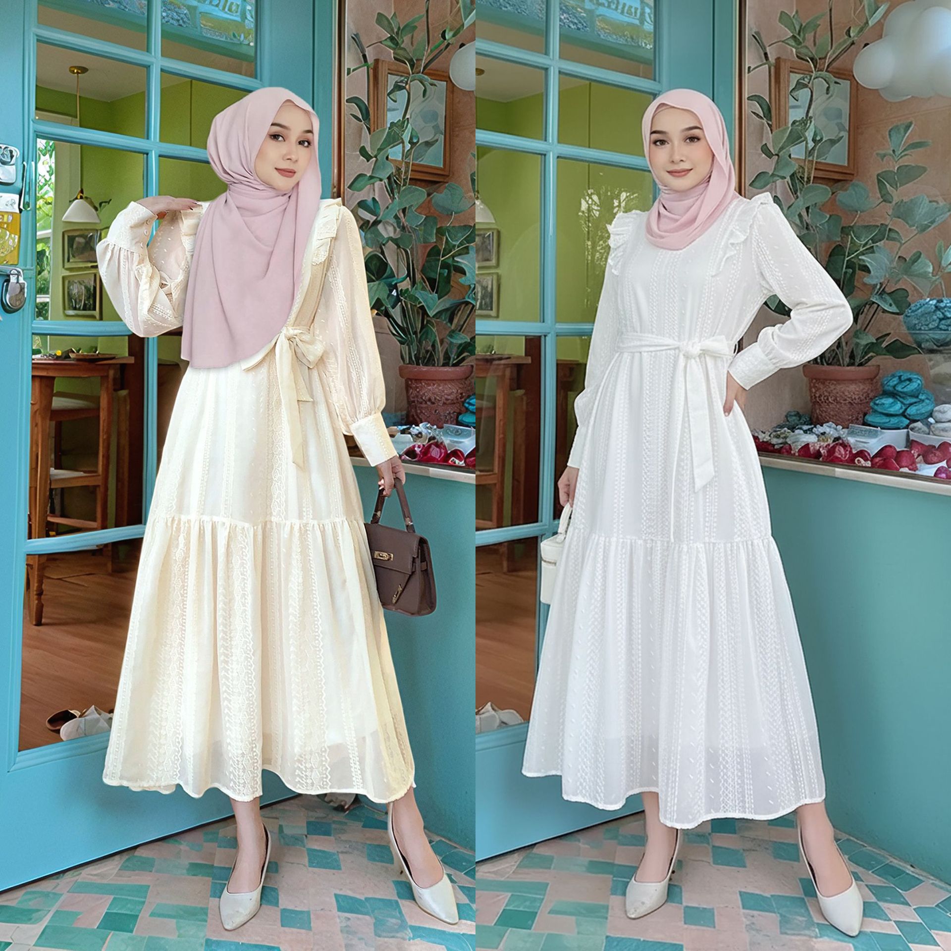 Vestido musulmán de longitud m - Embroidery In Indonesia reseña y precio