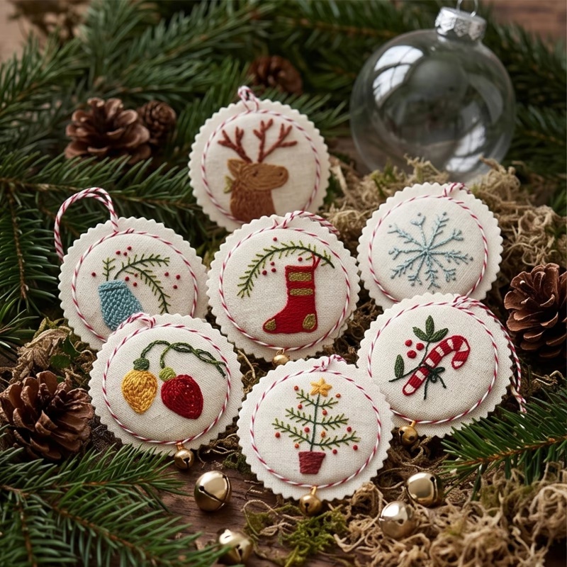 Kit de bordado navideño para p - Embroidery Xmas Decorations reseña y precio