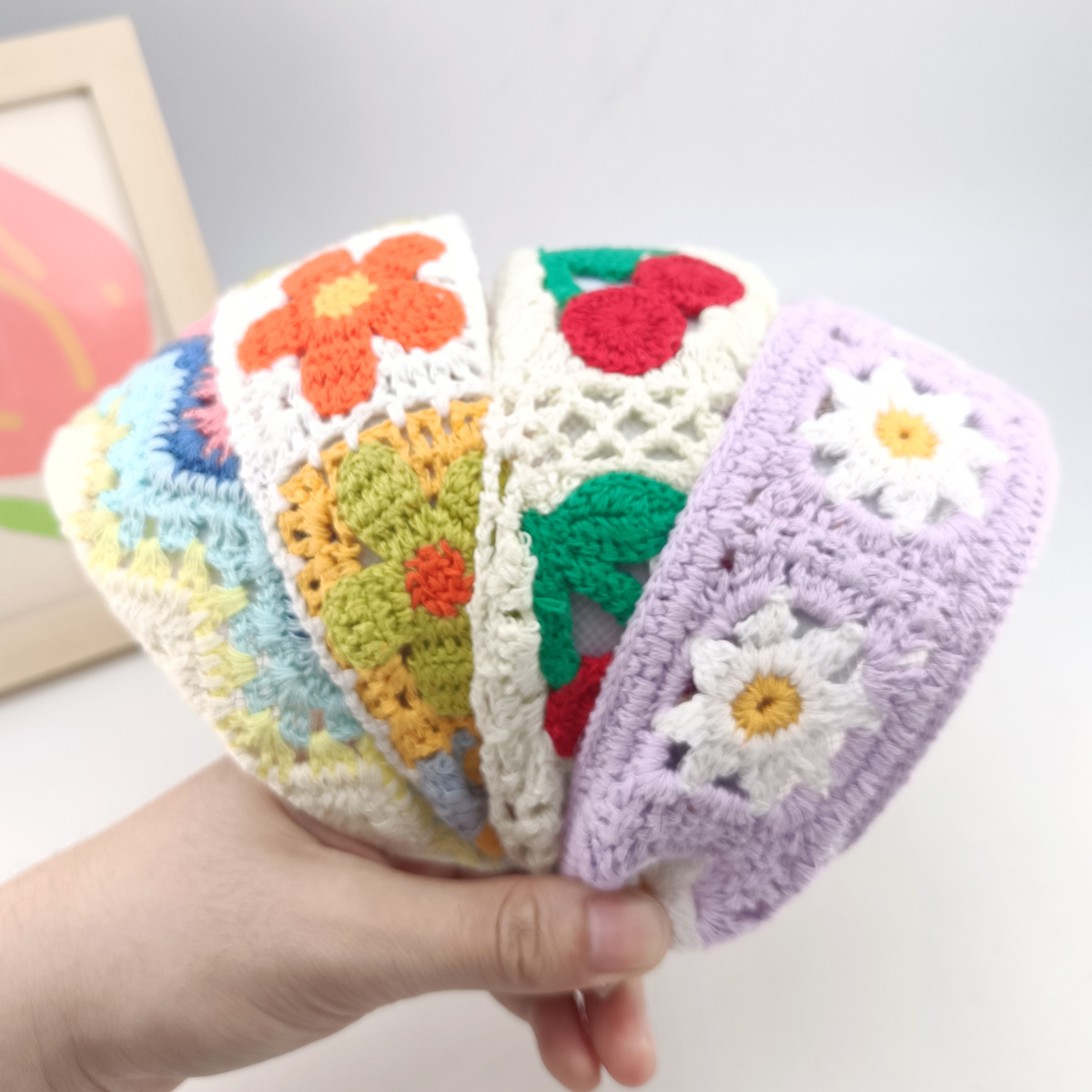 Diadema ancha de lana tejida c - Embroidery Ring reseña y precio
